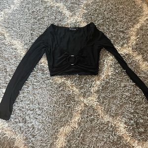 Cropped long sleeve top